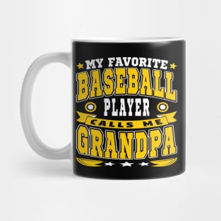 Calls Me Grandpa Funny Grandchildren Baseball Lover Typography Mug